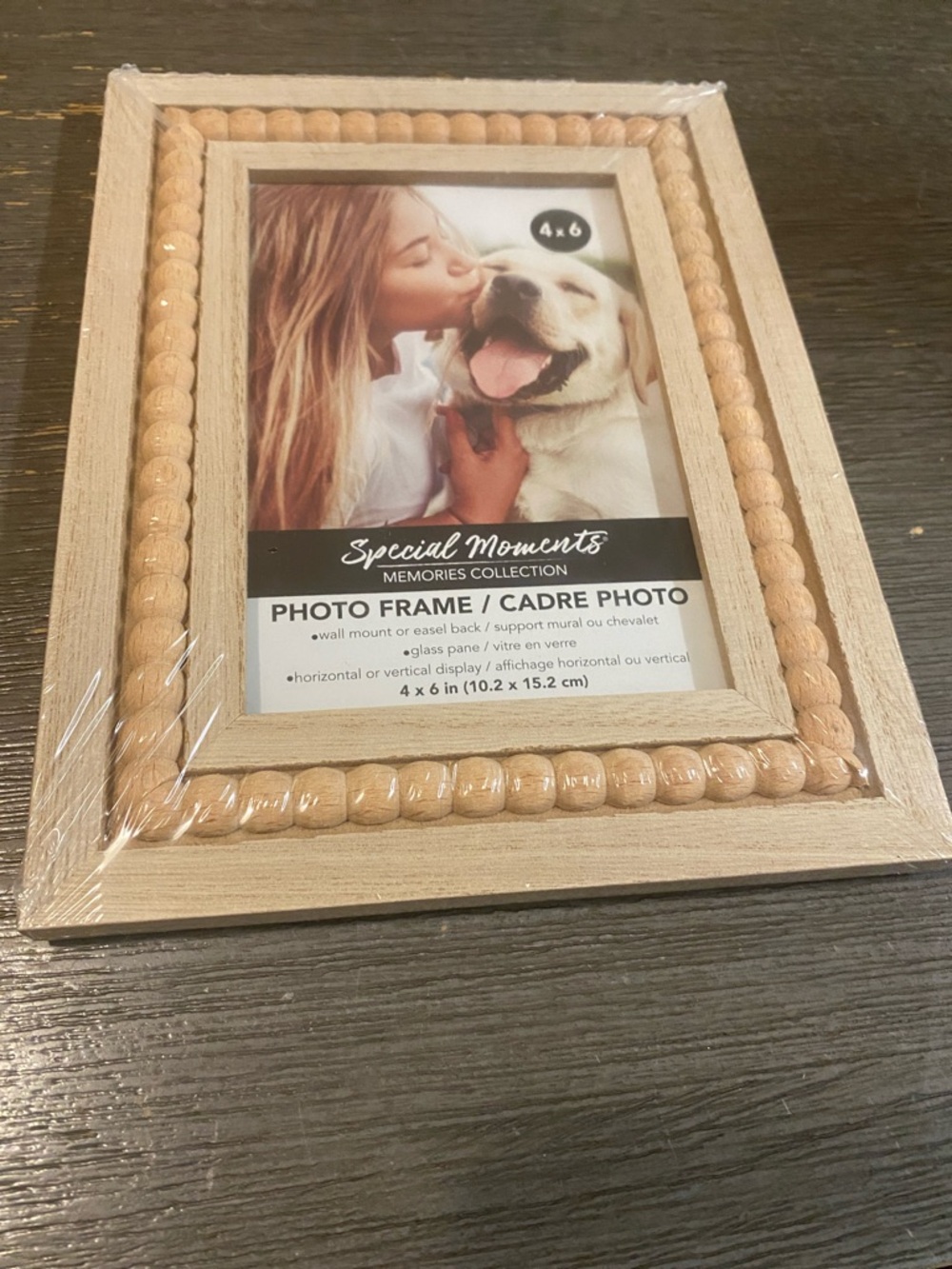 Special Moments Natural Wood Beaded Photo Frame - Light Wood Finish